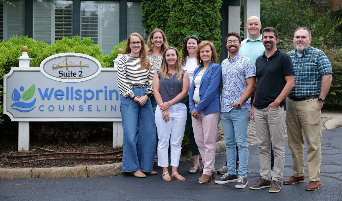 The Wellspring Counseling team outside their Taylors, SC office